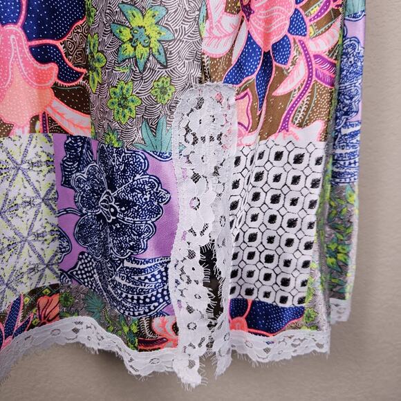 Victoria's Secret Bali Patchwork Nightie Slip Dress Lace Satin Festival Size M - Picture 6 of 16